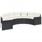 vidaXL Divano Giardino Tavolo e Cuscini Semicircolare Nero Polyrattan vidaXL Divano Giardino Tavolo e Cuscini Semicircolare Nero Polyrattan