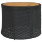 vidaXL Divano Giardino Tavolo e Cuscini Semicircolare Nero Polyrattan vidaXL Divano Giardino Tavolo e Cuscini Semicircolare Nero Polyrattan