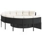 vidaXL Divano da Giardino con Cuscini Circolare Nero in Polyrattan vidaXL Divano da Giardino con Cuscini Circolare Nero in Polyrattan