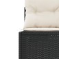 vidaXL Divano da Giardino con Cuscini Circolare Nero in Polyrattan vidaXL Divano da Giardino con Cuscini Circolare Nero in Polyrattan