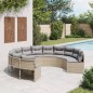 vidaXL Divano da Giardino con Cuscini Circolare Beige in Polyrattan vidaXL Divano da Giardino con Cuscini Circolare Beige in Polyrattan
