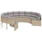 vidaXL Divano da Giardino con Cuscini Circolare Beige in Polyrattan vidaXL Divano da Giardino con Cuscini Circolare Beige in Polyrattan