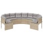 vidaXL Divano da Giardino con Cuscini Circolare Beige in Polyrattan vidaXL Divano da Giardino con Cuscini Circolare Beige in Polyrattan