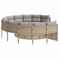vidaXL Divano da Giardino con Cuscini Circolare Beige in Polyrattan vidaXL Divano da Giardino con Cuscini Circolare Beige in Polyrattan