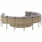 vidaXL Divano da Giardino con Cuscini Circolare Beige in Polyrattan vidaXL Divano da Giardino con Cuscini Circolare Beige in Polyrattan