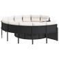vidaXL Divano Giardino con Tavolo e Cuscini Circolare Nero Polyrattan vidaXL Divano Giardino con Tavolo e Cuscini Circolare Nero Polyrattan