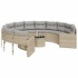 vidaXL Divano Giardino con Tavolo e Cuscini Circolare Beige Polyrattan vidaXL Divano Giardino con Tavolo e Cuscini Circolare Beige Polyrattan