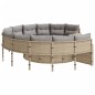 vidaXL Divano Giardino con Tavolo e Cuscini Circolare Beige Polyrattan vidaXL Divano Giardino con Tavolo e Cuscini Circolare Beige Polyrattan