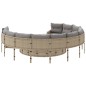 vidaXL Divano Giardino con Tavolo e Cuscini Circolare Beige Polyrattan vidaXL Divano Giardino con Tavolo e Cuscini Circolare Beige Polyrattan