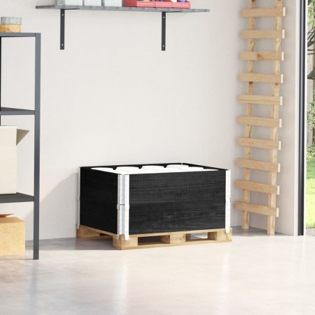 vidaXL Paretali per Pallet 2 pz Neri 80x60cm in Legno Massello di Pino