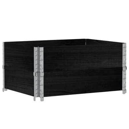 vidaXL Paretali per Pallet 2 pz Neri 80x60cm in Legno Massello di Pino
