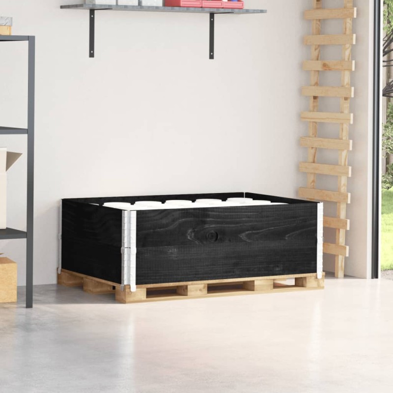 vidaXL Paretali per Pallet 2 pz Neri 120x80cm Legno Massello di Pino vidaXL Paretali per Pallet 2 pz Neri 120x80cm Legno Massello di Pino