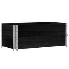 vidaXL Paretali per Pallet 2 pz Neri 100x50cm Legno Massello di Pino