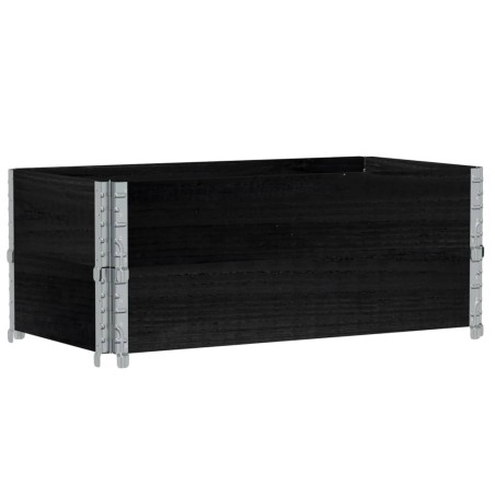 vidaXL Paretali per Pallet 2 pz Neri 100x50cm Legno Massello di Pino