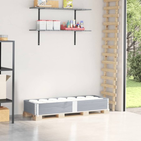 vidaXL Paretale per Pallet Grigio 150x50 cm in Legno Massello di Pino
