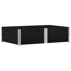 vidaXL Paretali per Pallet 2 pz Neri 150x100cm Legno Massello di Pino