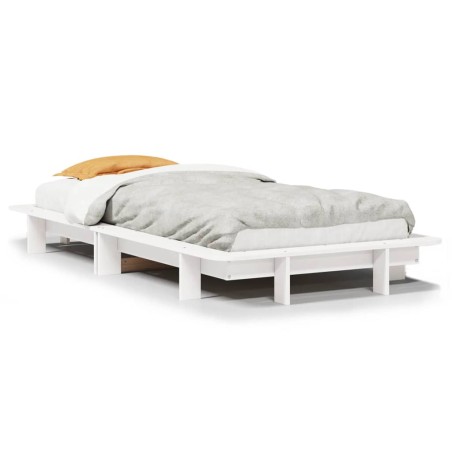 vidaXL Giroletto senza Materasso Bianco 100x200 cm Legno Massello Pino