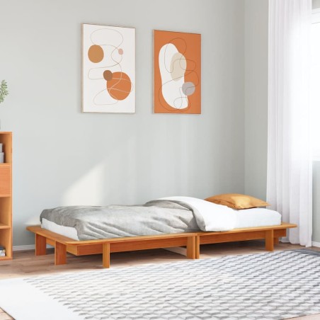 vidaXL Letto senza Materasso Marrone Cera 75x190 cm in Legno di Pino