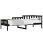vidaXL Dormeuse Nera 90x190 cm in Legno Massello di Pino vidaXL Dormeuse Nera 90x190 cm in Legno Massello di Pino
