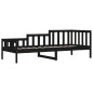 vidaXL Dormeuse Nera 90x190 cm in Legno Massello di Pino vidaXL Dormeuse Nera 90x190 cm in Legno Massello di Pino