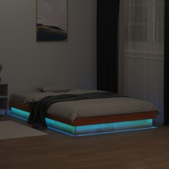 vidaXL Giroletto LED Marrone Cera 135x190 cm in Legno Massello di Pino