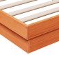vidaXL Giroletto LED Marrone Cera 135x190 cm in Legno Massello di Pino