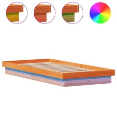 vidaXL Giroletto LED Marrone Cera 90x190 cm in Legno Massello di Pino