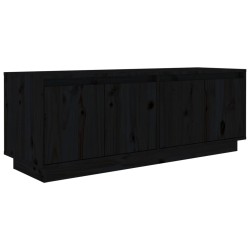 Mobile Porta TV Nero 110x34x40 cm in Legno Massello di Pino