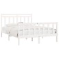 vidaXL Giroletto Bianco Massello Pino 150x200cm King Size vidaXL Giroletto Bianco Massello Pino 150x200cm King Size