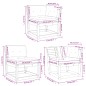 vidaXL Set Divani Giardino 5pz con Cuscini Marrone Cera Massello Pino vidaXL Set Divani Giardino 5pz con Cuscini Marrone Cera Massello Pino