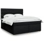 vidaXL Giroletto a Molle con Materasso Nero 180x200 cm in Tessuto