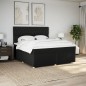 vidaXL Giroletto a Molle con Materasso Nero 180x200 cm in Tessuto
