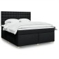 vidaXL Giroletto a Molle con Materasso Nero 180x200 cm in Tessuto