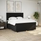 vidaXL Giroletto a Molle con Materasso Nero 180x200 cm in Tessuto