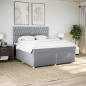 vidaXL Giroletto a Molle con Materasso Grigio Chiaro 200x200cm Tessuto vidaXL Giroletto a Molle con Materasso Grigio Chiaro 200x200cm Tessuto