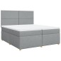 vidaXL Giroletto a Molle con Materasso Grigio Chiaro 200x200cm Tessuto vidaXL Giroletto a Molle con Materasso Grigio Chiaro 200x200cm Tessuto