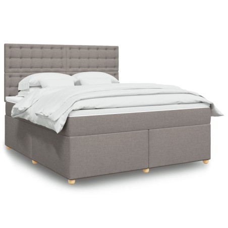 vidaXL Giroletto a Molle con Materasso Tortora 180x200 cm in Tessuto