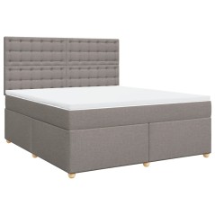 vidaXL Giroletto a Molle con Materasso Tortora 180x200 cm in Tessuto