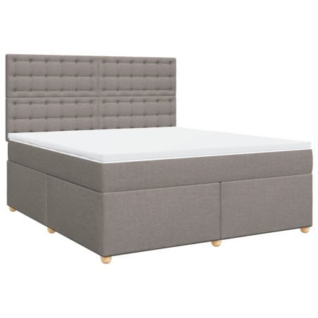vidaXL Giroletto a Molle con Materasso Tortora 180x200 cm in Tessuto