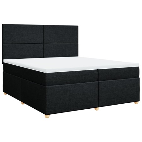 vidaXL Giroletto a Molle con Materasso Nero 200x200 cm in Tessuto
