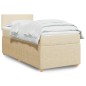 vidaXL Giroletto a Molle con Materasso Crema 90x190 cm in Tessuto