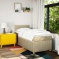 vidaXL Giroletto a Molle con Materasso Crema 90x190 cm in Tessuto