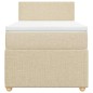 vidaXL Giroletto a Molle con Materasso Crema 90x190 cm in Tessuto