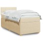 vidaXL Giroletto a Molle con Materasso Crema 90x190 cm in Tessuto vidaXL Giroletto a Molle con Materasso Crema 90x190 cm in Tessuto