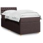 vidaXL Giroletto a Molle con Materasso Marrone Scuro 90x190cm Tessuto vidaXL Giroletto a Molle con Materasso Marrone Scuro 90x190cm Tessuto