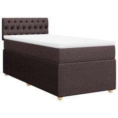 vidaXL Giroletto a Molle con Materasso Marrone Scuro 90x190cm Tessuto
