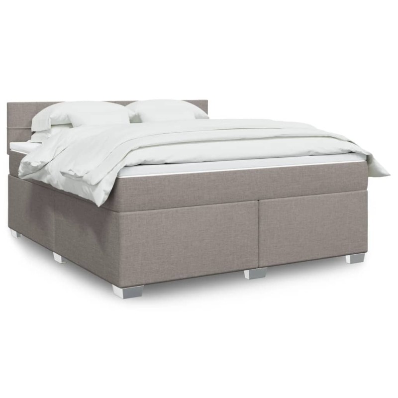 vidaXL Giroletto a Molle con Materasso Tortora 180x200 cm in Tessuto