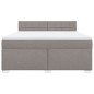 vidaXL Giroletto a Molle con Materasso Tortora 180x200 cm in Tessuto