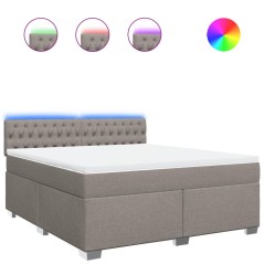 vidaXL Giroletto a Molle con Materasso Tortora 180x200 cm in Tessuto