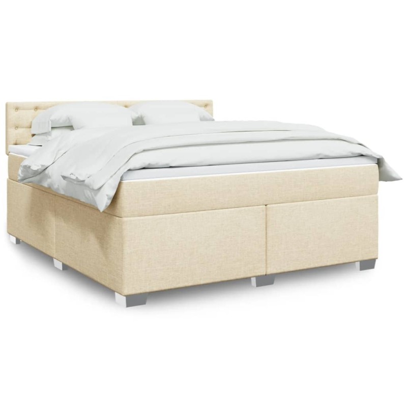 vidaXL Giroletto a Molle con Materasso Crema 180x200 cm in Tessuto vidaXL Giroletto a Molle con Materasso Crema 180x200 cm in Tessuto